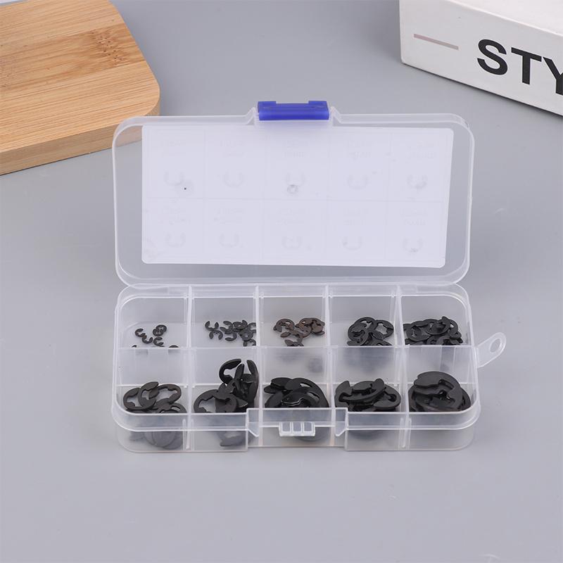 Snap Fastener Set - 120PCS Black Stainless Steel Retaining Circlip