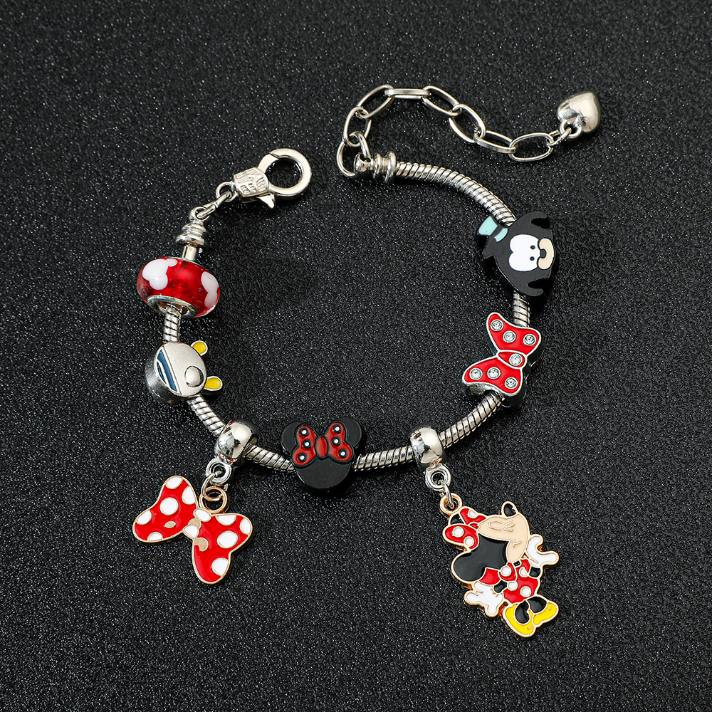 Cosplay Prop Designer - Disney-Pendant Bead Bracelet, Red Crystal, Mickey,