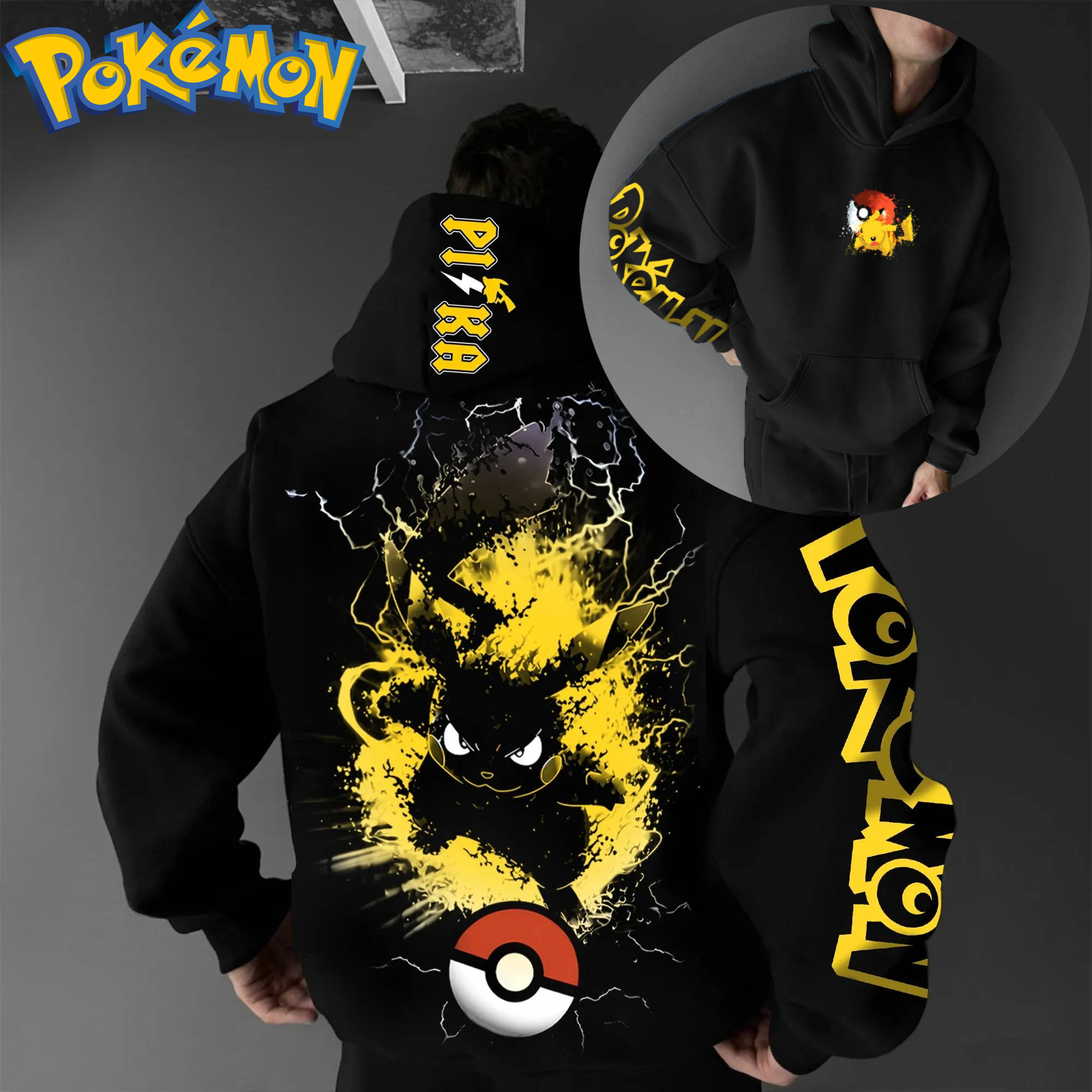 Pokeball Cosplay Prop - Pokemon Anime Pikachu Cotton Hoodie Harajuku