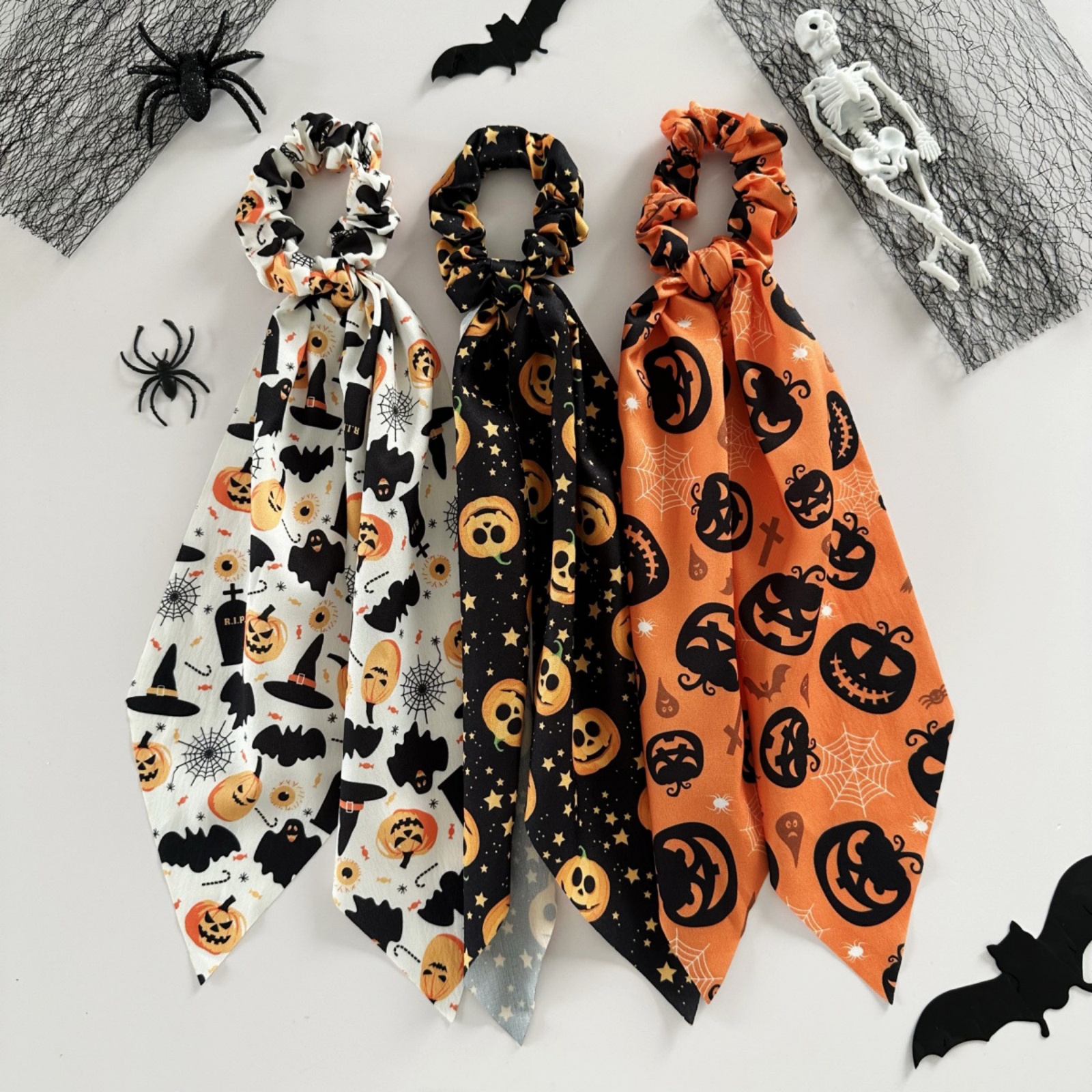 Cosplay Bat Prop - 1PC Halloween Scrunchies Set, 3-Piece Pumpkin
