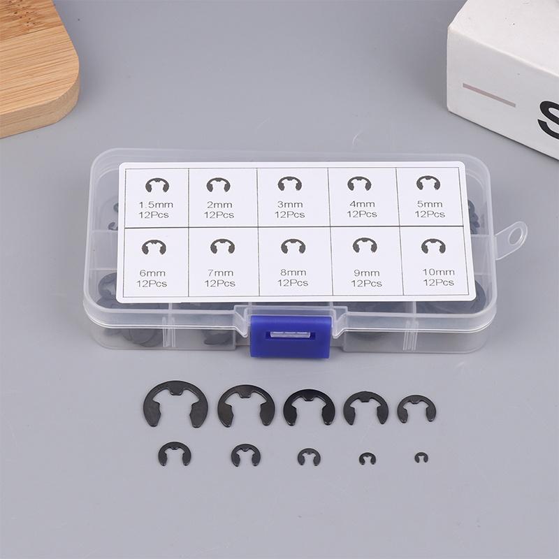 Snap Fastener Set - 120PCS Black Stainless Steel Retaining Circlip