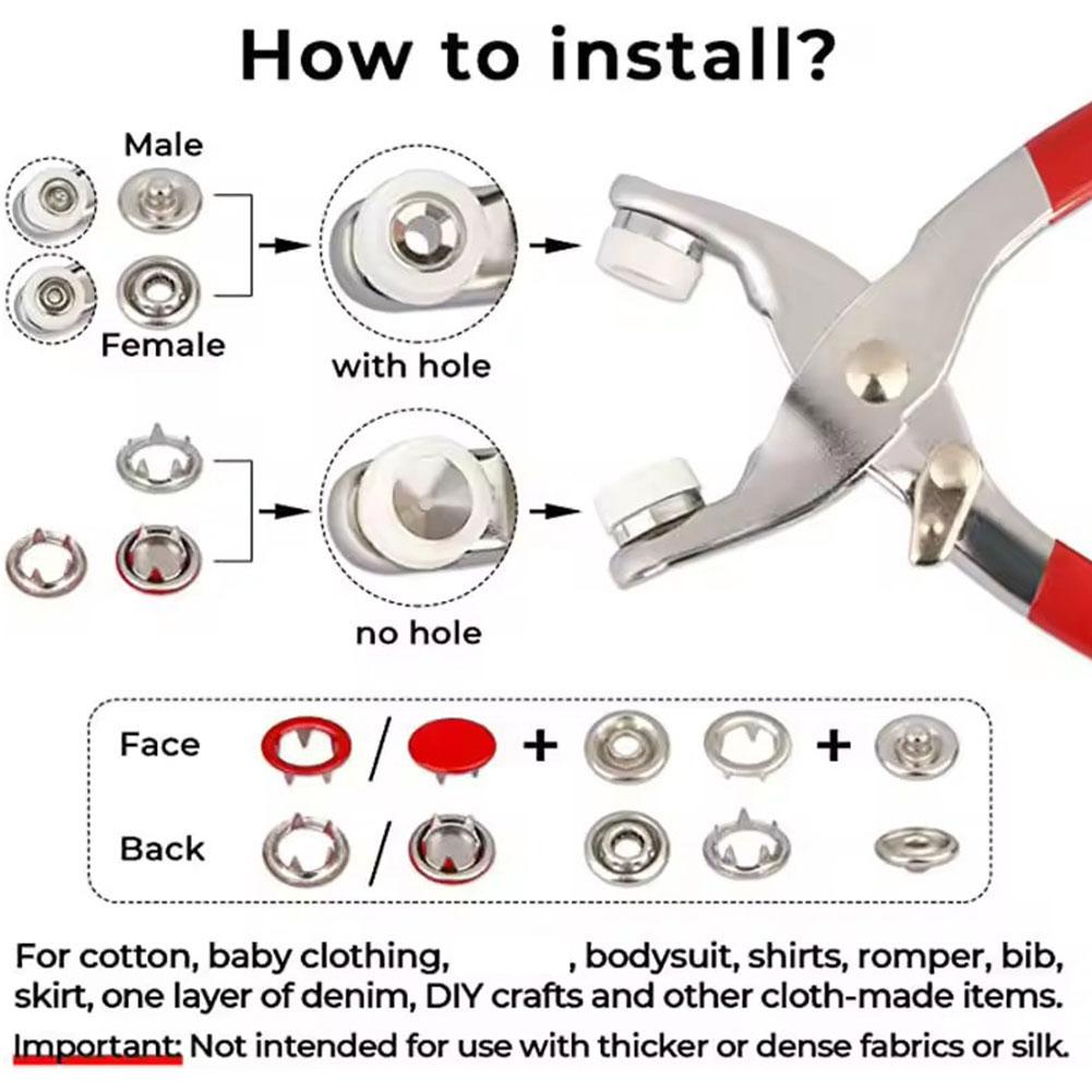 Hot 100pcs Metal Prong Snap Bu - Snap Fastener Set recensione e prezzo