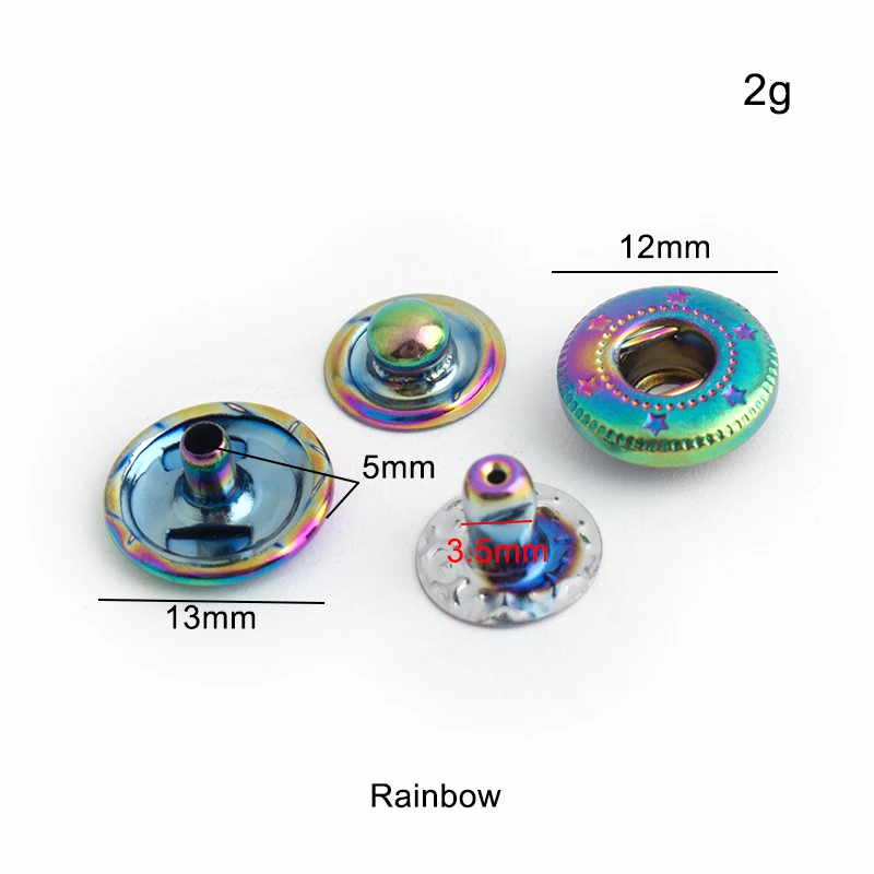 20-100 Sets Rainbow 12mm 10 Co - Snap Fastener Set recensione e prezzo