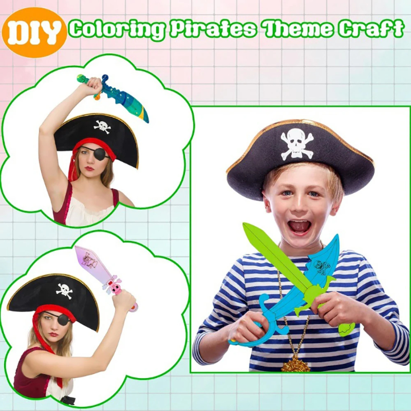 16pcs Kids Wooden Pirate Theme - Cosplay Prop Paint recensione e prezzo