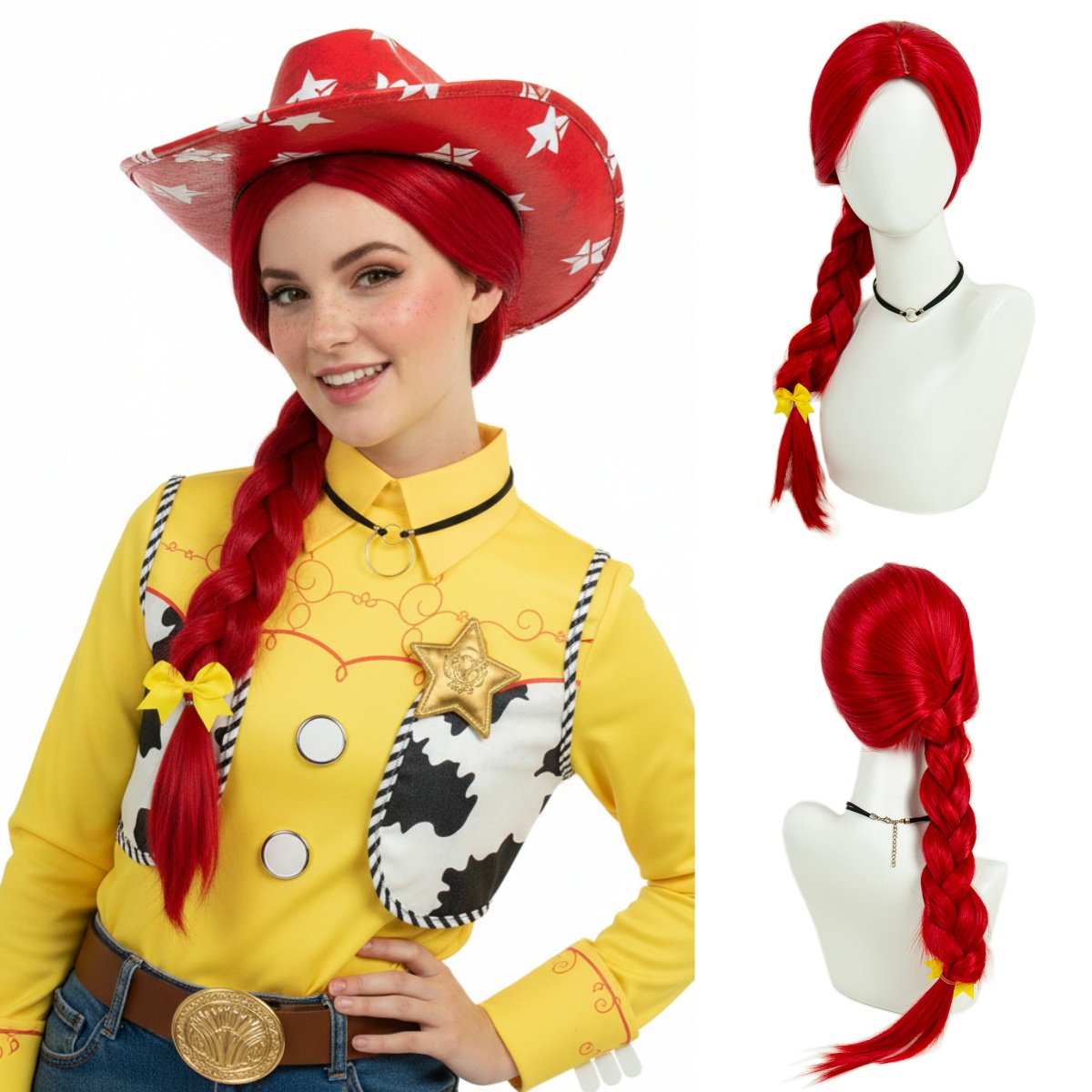 REEWES Jessie Cosplay Wig Red  - Cosplay Prop Bow recensione e prezzo