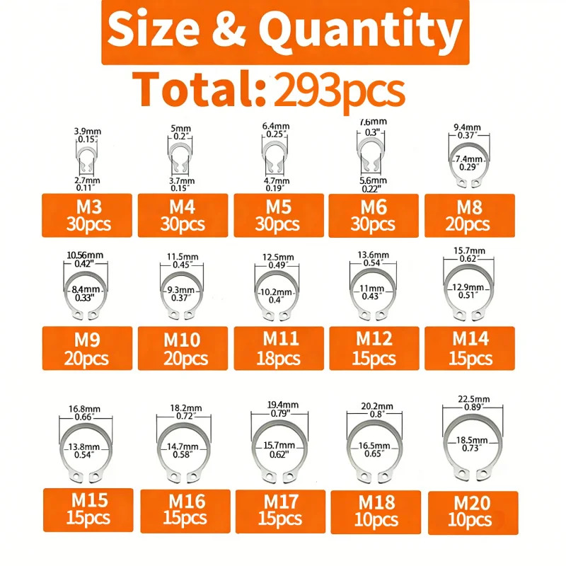 293Pcs M3-M20 304 Stainless St - Snap Fastener Set recensione e prezzo