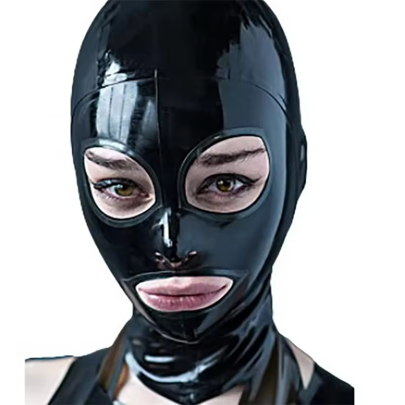 Latex Hood Mask Back Zipper Op - Cosplay Prop Paint recensione e prezzo