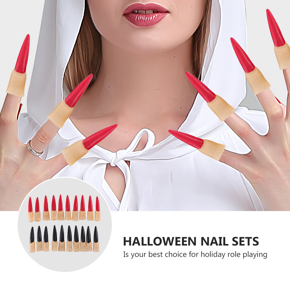 20Pcs Halloween Nails Props Ru - Easy Cosplay Prop recensione e prezzo