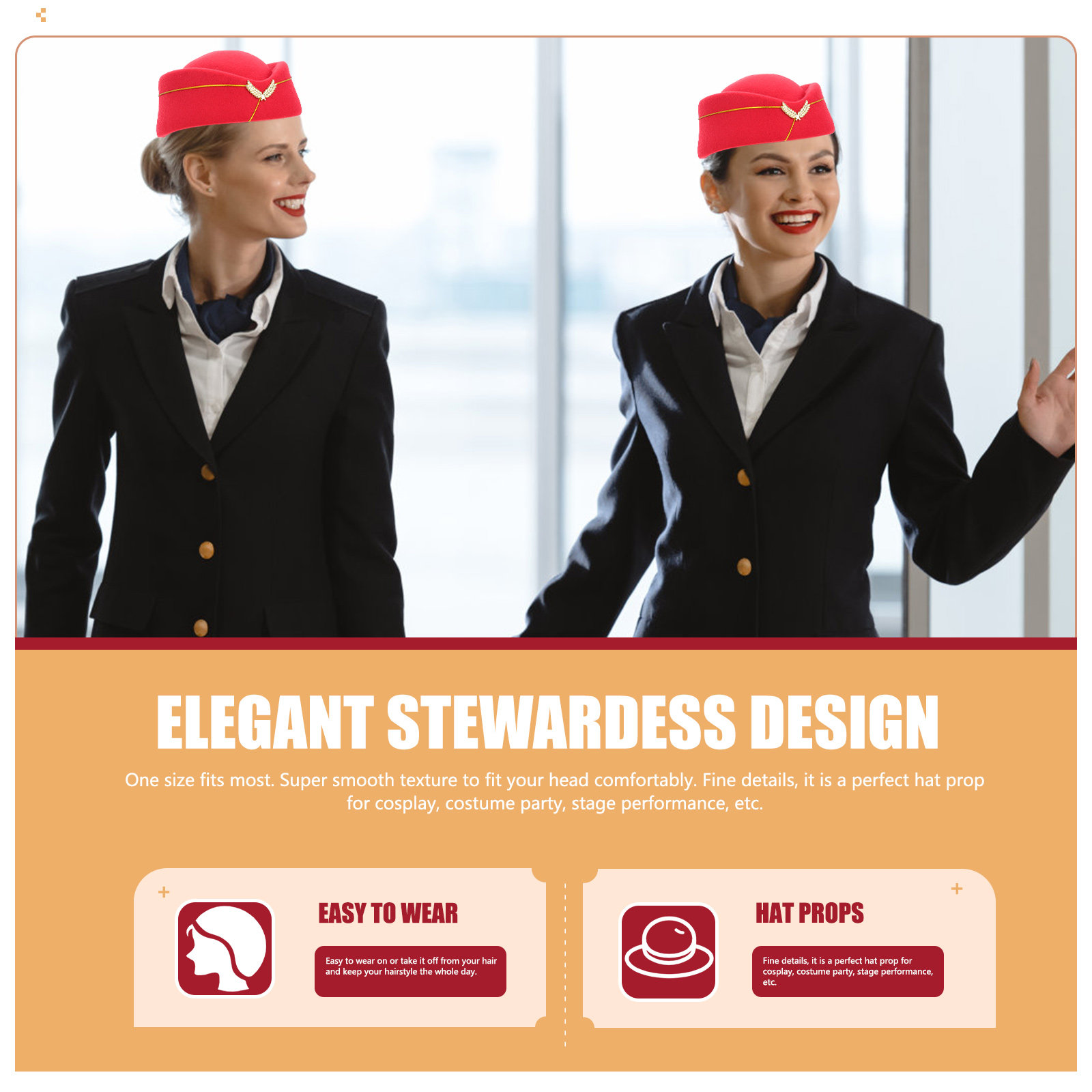 Stylish Flight Attendant Hat R - Easy Cosplay Prop recensione e prezzo