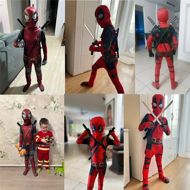 3-12Y Kids Deadpool Costume wi - Cosplay Prop Dagger recensione e prezzo