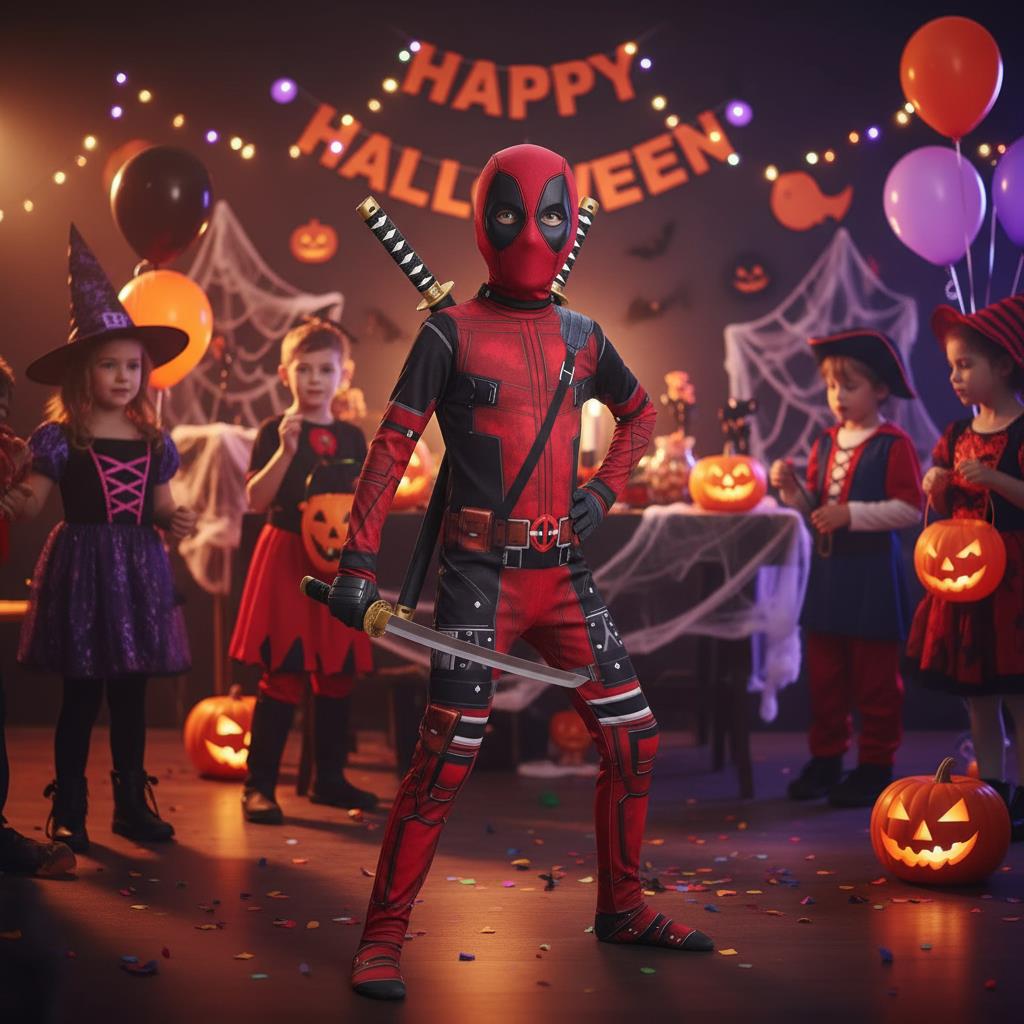 3-12Y Kids Deadpool Costume wi - Cosplay Prop Dagger recensione e prezzo