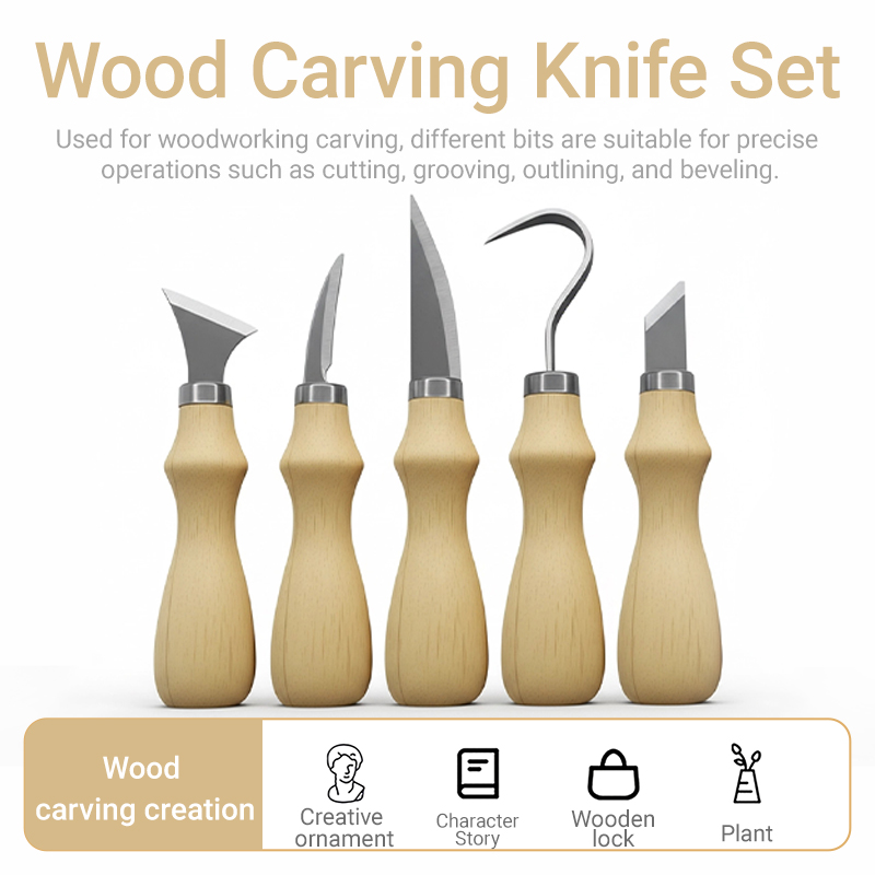 5pc Wood Carving Tools Set Oak - Craft Knife Set recensione e prezzo