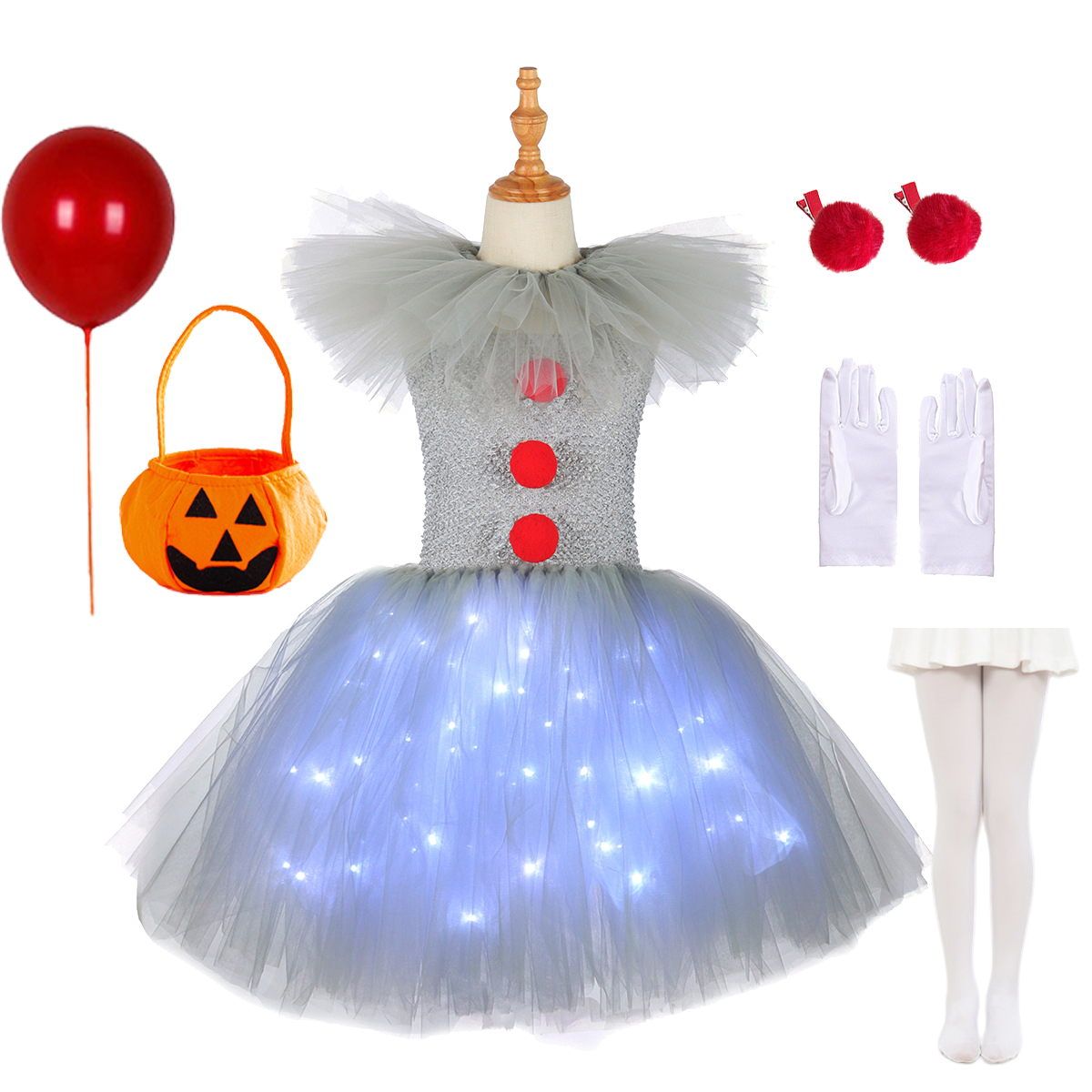 Gray Joker Girls Halloween LED - Cosplay Prop Bow recensione e prezzo