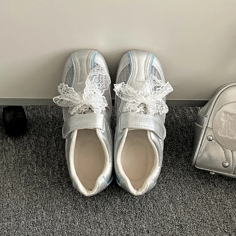 Women Casual Shoes Silver Retr - Velcro Hook Loop recensione e prezzo