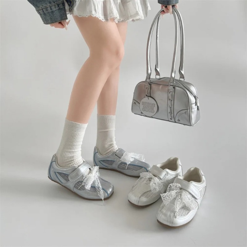 Women Casual Shoes Silver Retr - Velcro Hook Loop recensione e prezzo